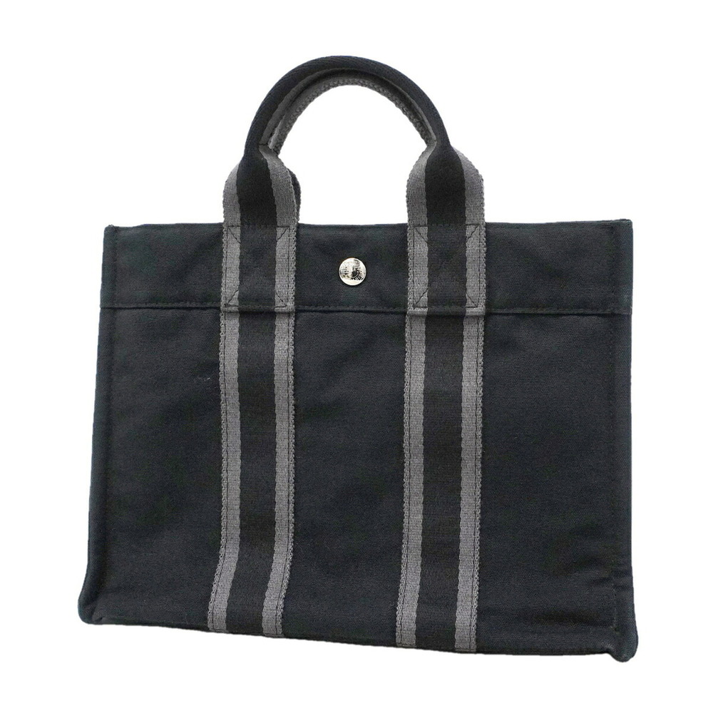 Hermes Fourre-Tout PM Canvas Tote Bag, Black, for Men and Women